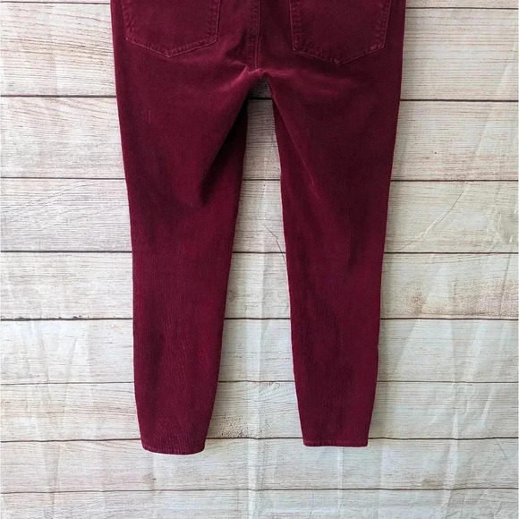 Pilcro & The Letterpress Size 27 High Rise Skinny Ankle Corduroy Pants Maroon - Picture 10 of 11
